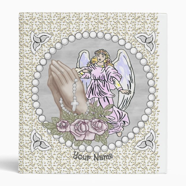Praying Rosary Angel Binder (Front)