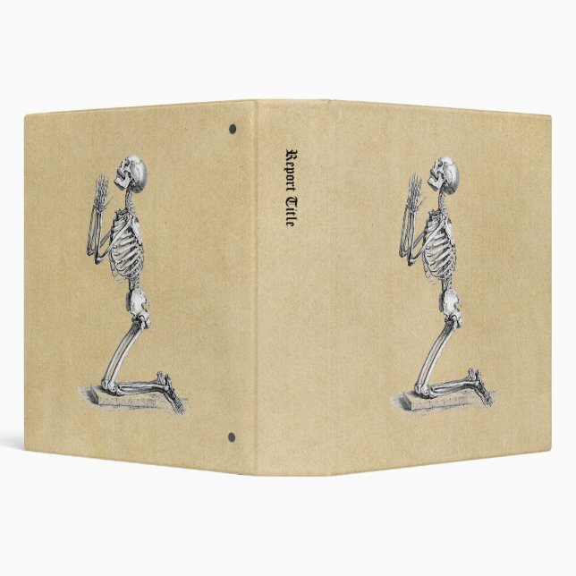 Praying Skeleton Anatomy Illustration Binder (Background)