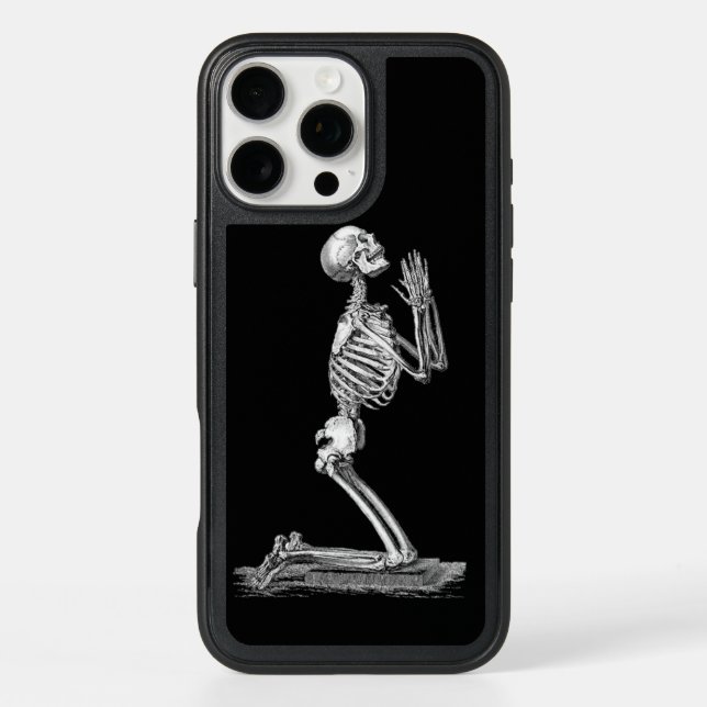 Praying Skeleton Black Otterbox iPhone Case (Back)