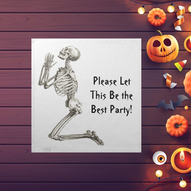 Praying Skeleton Halloween Napkin (Praying Skeleton Halloween Napkin)