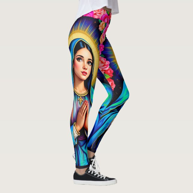 Praying Virgin Mary Our Lady of Guadalupe Cute Leggings (Right)