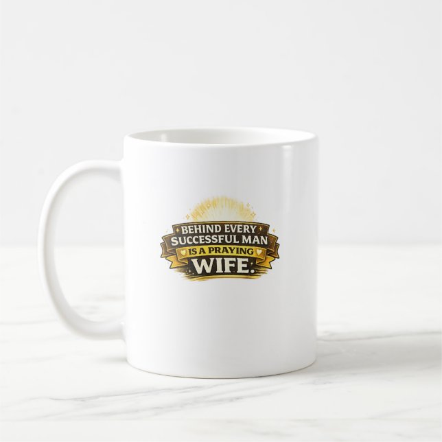 Praying Wife Typography design Coffee Mug (Left)