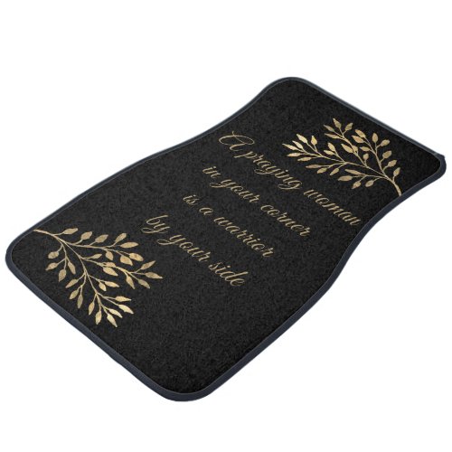 Praying Woman Black Car Floor Mat