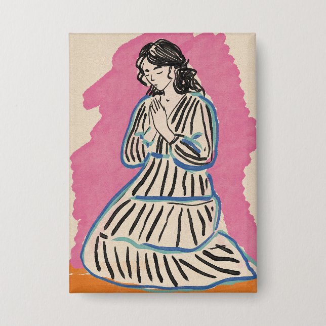 Praying Woman Button (Front)
