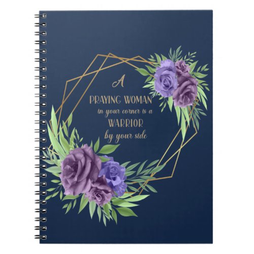 Praying Woman Midnight Blue Notebook