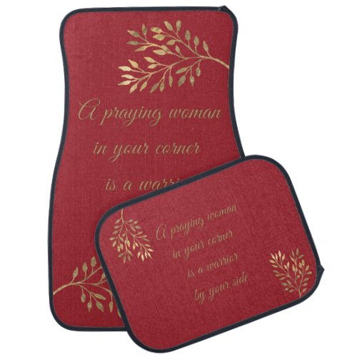 Praying Woman Samba RedGold Car Floor Mat