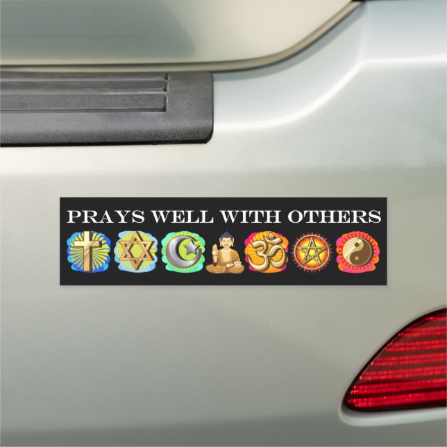 Prays Well With Others Bumper Magnet (In Situ)