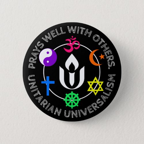 Prays well with others button