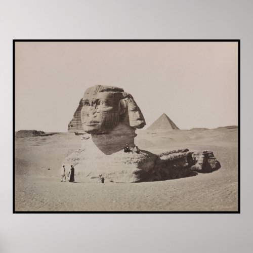Pre 1887 Great Sphinx of Giza Necropolis Poster