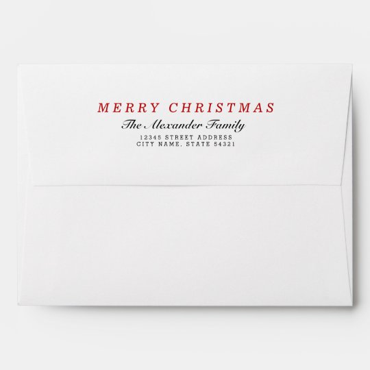 Pre-Addressed Classic Red Holiday Envelopes | Zazzle.com