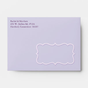 Pre Addressed Lavender Wedding Envelope