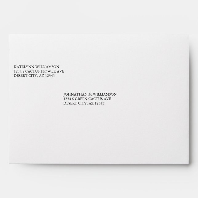 Pre Addressed Plain White Custom #10 Envelopes (Front)