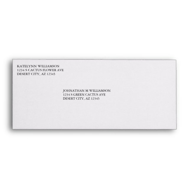 Pre Addressed Plain White Custom #10 Envelopes (Front)