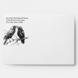 Pre-Addressed Rustic BOHO Crow Lovers  Envelope