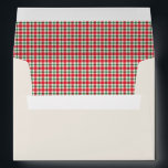 Pre-addressed Rustic Christmas Red Plaid Lined Envelope<br><div class="desc">Send your cards out in style with this rustic Christmas Holiday A7 envelope (for 5x7 cards) featuring a red,  green and white checkered plaid inner liner and your return address on the back flap (address can be deleted).  You're sure to spread holiday cheer with this unique and festive envelope.</div>