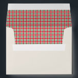 Pre-addressed Rustic Christmas Red Plaid Lined Envelope<br><div class="desc">Send your cards out in style with this rustic Christmas Holiday A7 envelope (for 5x7 cards) featuring a red,  green and white checkered plaid inner liner and your return address on the back flap (address can be deleted).  You're sure to spread holiday cheer with this unique and festive envelope.</div>