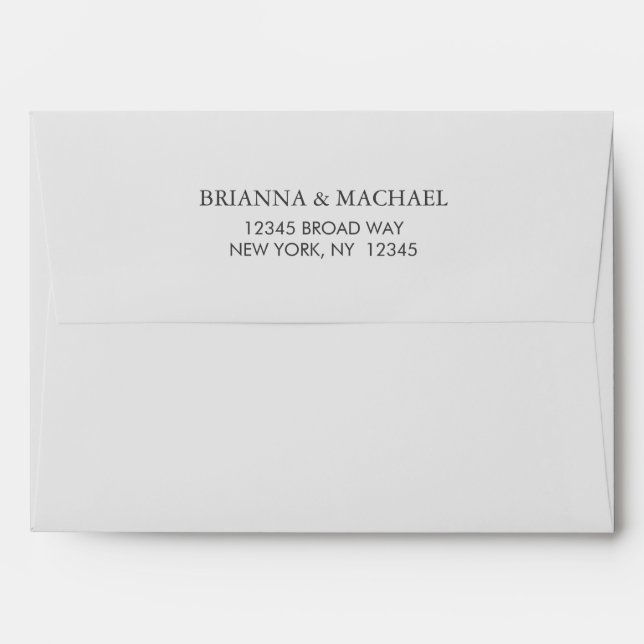 Pre-Addressed Simple Light Gray Envelope (Back (Top Flap))
