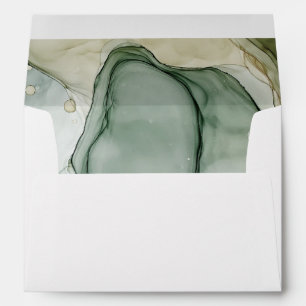 Pre-Addressed Subtle Green Alcohol Ink Envelope