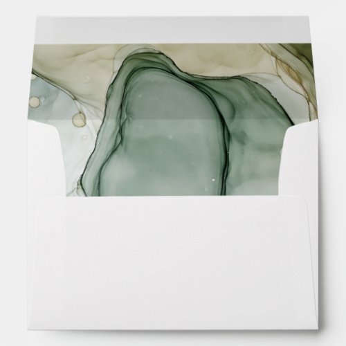 Pre_Addressed Subtle Green Alcohol Ink Envelope