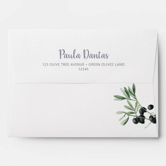 Pre Adressed Baby Shower Nature Simple Botanical Envelope (Back (Top Flap))