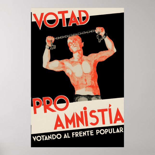 Pre-Civil War Spanish Poster Vote for Amnesty! (Front)