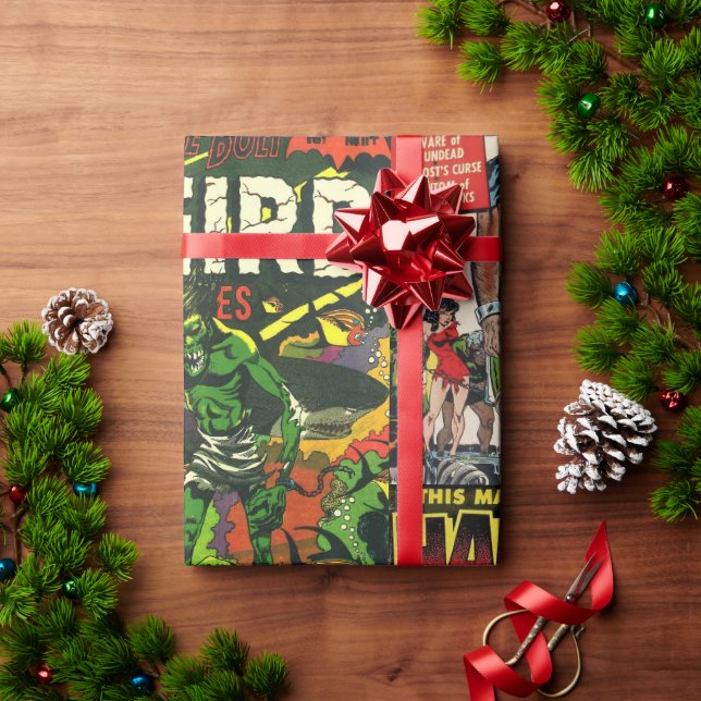 Pre-code HORROR Comic Book Wrapping Paper (Holiday Gift)