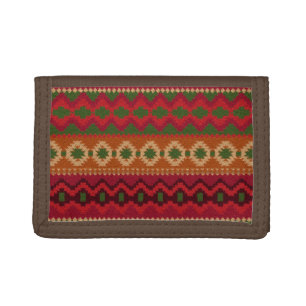 Pre-columbian America Aztec Inca Mayan Rug Theme Tri-fold Wallet