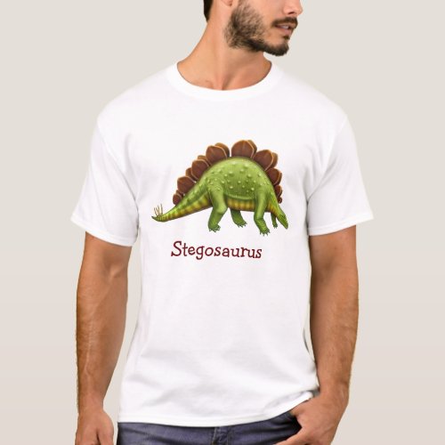 Pre_Historic Stegosaurus Dinosaur Adult T_Shirt