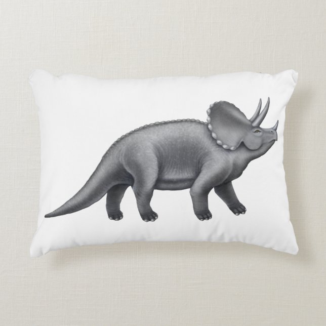 Pre-Historic Triceratops Dinosaur Pillow (Front)