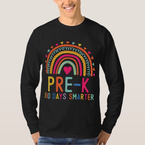 Pre k 100 Days Smarter Rainbow Teacher 100th Day O T_Shirt