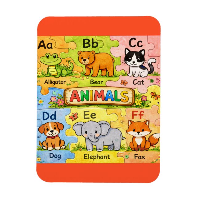 Pre-K Animal Alphabet Fridge Magnet (Vertical)