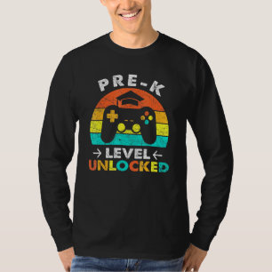 Pre-K Back to School Level Unlocked Video Gamer Ki T-Shirt