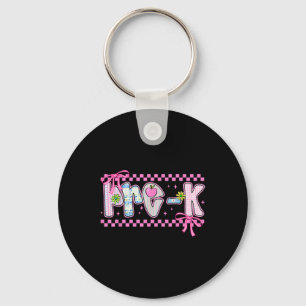 Pre-k Coquette Bow Back To School Teachers Student Keychain