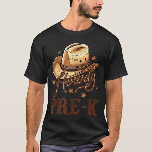 Pre K Country Howdy K Pre Western Rodeo Teacher La T-Shirt (Front)