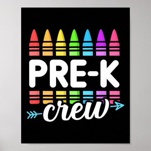 Pre_k Crew Teacher Team Squad Hello Back School Gr Poster