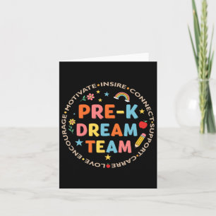 Pre-k Dream Team Back To School Teacher Care Love Card