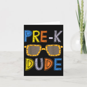 Pre-k dude back to school-first day of preschool card