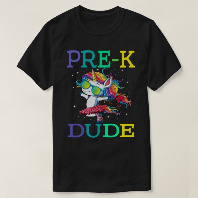 Pre-k Dude Shirts Sun-glass Preschool Back To Scho (Design Front)