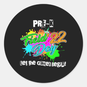 Pre-K Field Day 2022 Let The Games Begin for Teach Classic Round Sticker