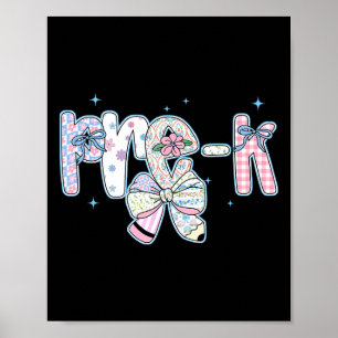 Pre-k First Day Of School Coquette Preppy Pencil F Poster