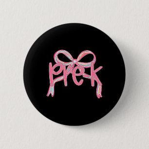 Pre-k First Day Of School Girls Pink Bow Coquette Button