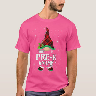 Pre-k Gnome Red Plaid Matching Family Christmas Pa T-Shirt