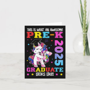 Pre-k Grad 2025 Unicorn Girls Preschool Graduation Card