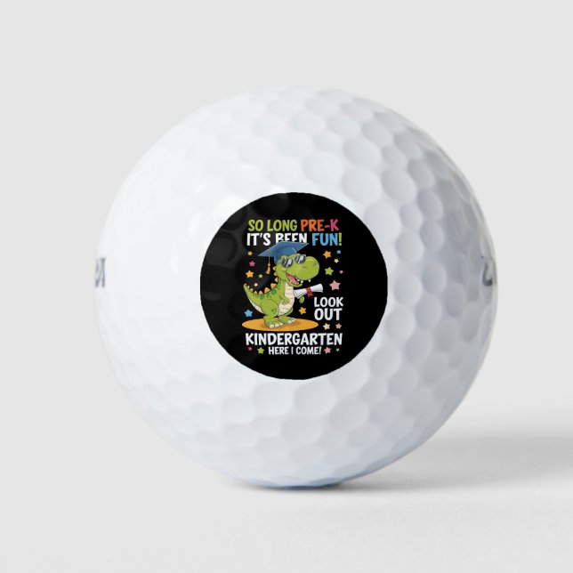Pre K Graduate Kindergarten Dinosaur T Rex Golf Balls (Front)