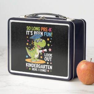 Pre K Graduate Kindergarten Dinosaur T Rex Metal Lunch Box