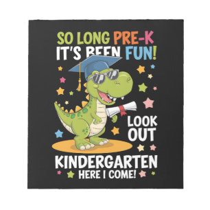 Pre K Graduate Kindergarten Dinosaur T Rex Notepad