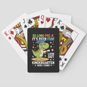 Pre K Graduate Kindergarten Dinosaur T Rex Poker Cards