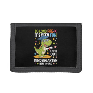 Pre K Graduate Kindergarten Dinosaur T Rex Tri-fold Wallet