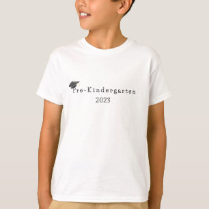 Pre-K Graduation Black Cap Custom Year T-Shirt