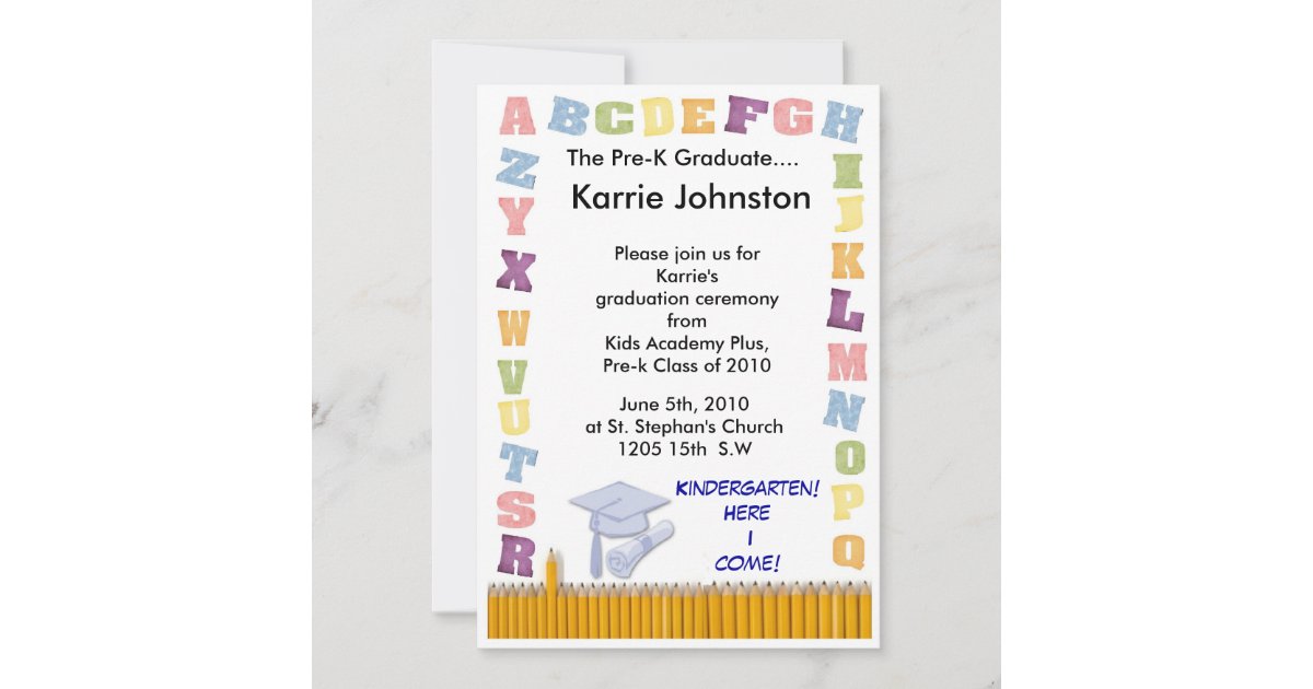 Pre-K graduation Invitation | Zazzle